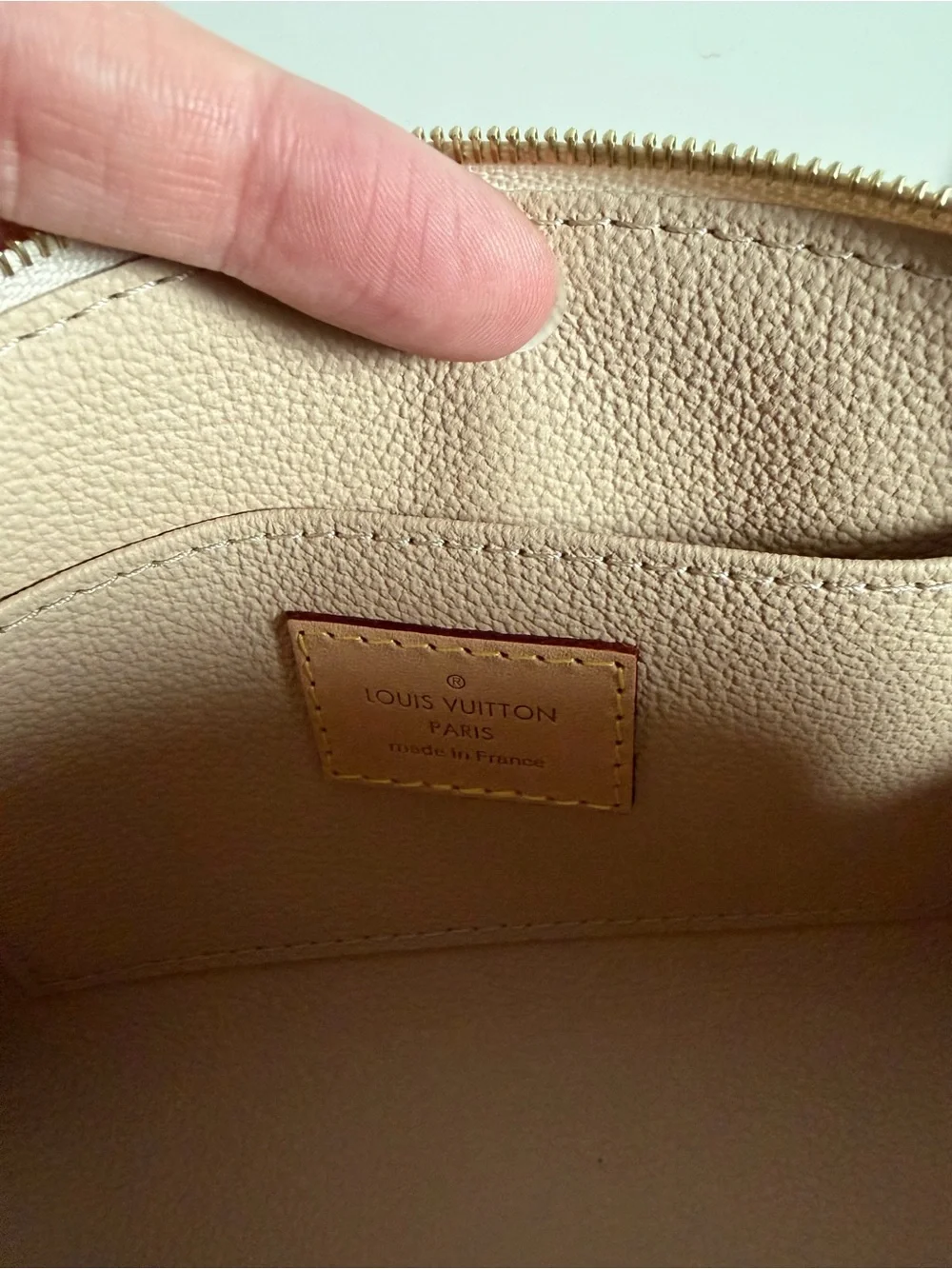 Louis Vuitton Damier Azur Mini Pouch in Cream and Light Gray